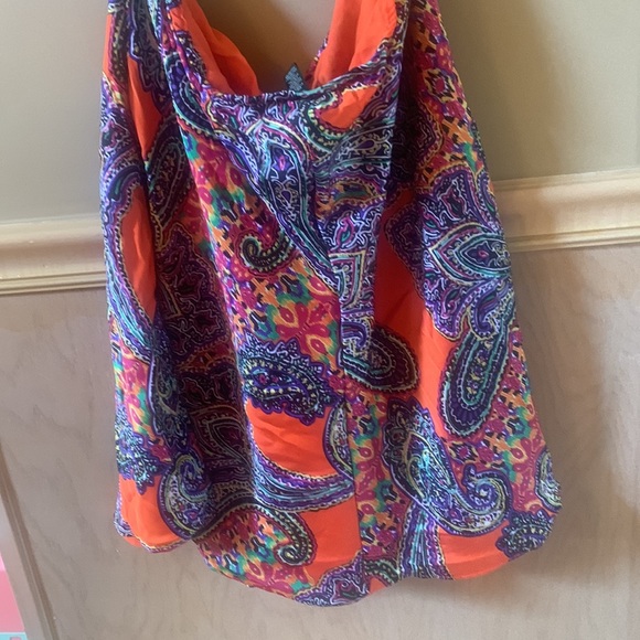 Lauren by Ralph Lauren bright strapless tuxedo ruffle blouse size xl - Picture 4 of 4